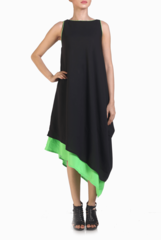 Crazi Darzi Double Darzi Layered Black and Green Dress