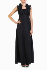 Crazi Darzi Black Ruffled Long Dress