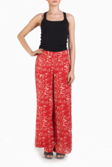 Crazi Darzi Red High Palazzo Pant