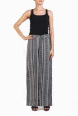 Crazi Darzi Black and White High Waisted Palazzo Pant