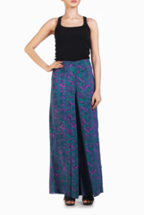 Crazi Darzi Blue High Waisted Palazzo Pant