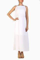 Crazi Darzi White Ruffled Back Dress