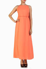 Crazi Darzi Peach Ruffled Back Dress