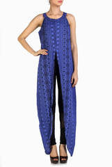 Crazi Darzi Blue Funky Slit Maxi Top