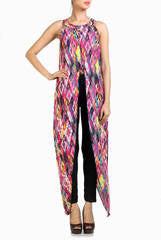 Crazi Darzi Pink Funky Slit Maxi Top