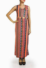 Crazi Darzi Orange Midriff Hole Dress