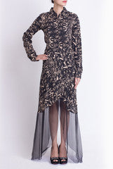 Crazi Darzi Black Long Net Dress