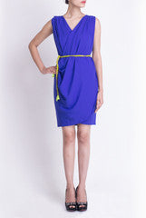 Crazi Darzi Blue Short Cowl Dress