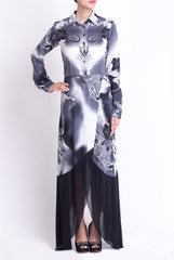 Crazi Darzi Black And White Long Net Dress