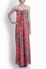 Crazy Darzi Orange Elan Chinka Dress
