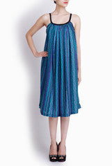 Crazi Darzi Blue One Side Button Dress