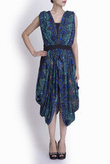 Crazi Darzi Blue Funky Cowl Dress