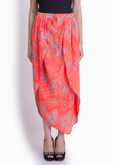 Crazi Darzi Orange Long Dhoti Skirt