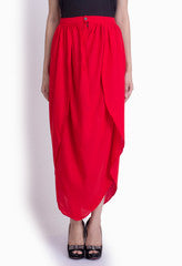 Crazi Darzi Red Long Dhoti Skirt