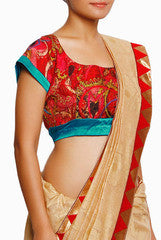Closet Ranipink Red Multicolored Blouse