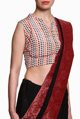 Closet Ranipink Red and Blue Ditsy Print Blouse