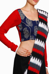 Closet Ranipink Blue And Red Blouse