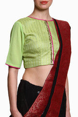 Closet Ranipink Green with Pink Piping  Blouse