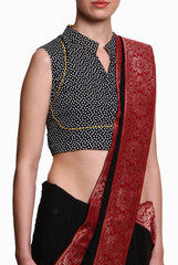 Closet Ranipink White Dot on Black Blouse