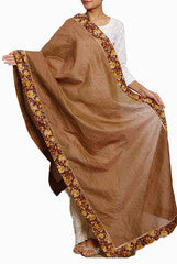 Closet Ranipink Brown Bordered Dupatta