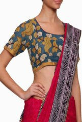 Closet Ranipink Kalamkari Blue Hand printed Blouse