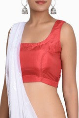 Closet Ranipink Red Pure Crepe Blouse