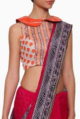 Closet Ranipink Orange and White Blouse