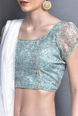 Closet Ranipink Blue Ditsy Floral Blouse