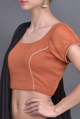 Closet Ranipink Rust Crinkled Georgette Blouse