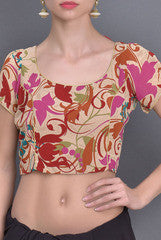 Closet Ranipink Beige With Floral Print Blouse