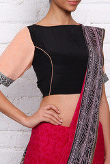 Closet Ranipink Black And Saffron Blouse