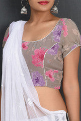 Closet Ranipink Grey Georgette Blouse