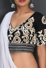 Closet Ranipink Black Embroidered Blouse