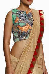 Closet Ranipink Green Multicolor Blouse
