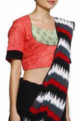 Closet Ranipink Peach With Green Yoke Blouse