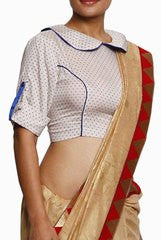 Closet Ranipink Ivory Polka Dot With Baby Collar Blouse