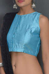 Closet Ranipink Blue Pure Crepe Blouse