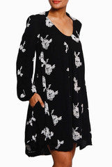 Closet Ranipink Black And White Embroidered Dress