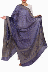 Closet Ranipink Organza Navy Blue Dupatta