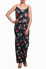 Closet Ranipink Blue Printed Cotton Jump Suit