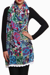 Closet Ranipink Blue With Multi Dupatta