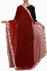 Closet Ranipink Maroon Plain Dupatta