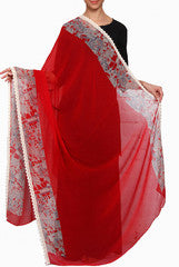 Closet Ranipink Red With Border Dupatta