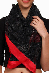 Closet Ranipink Black Printed Stole