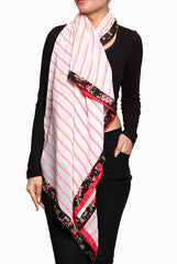 Closet Ranipink Pink With Black Border Stole