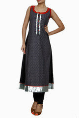 Closet Ranipink Grey Printed Long Kurta