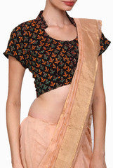 Closet Ranipink Black With Block Print Blouse