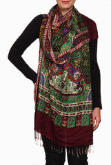 Closet Ranipink Brown With Green Stole