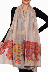 Closet Ranipink Light Brown With Multi Stole
