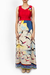 Design Cottage Red and White Maxi Dress
